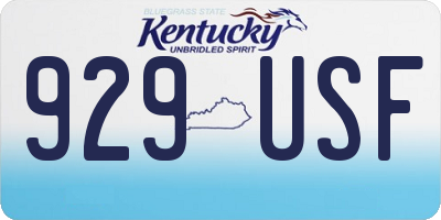 KY license plate 929USF