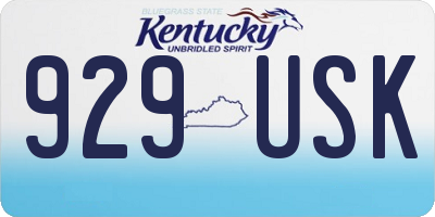 KY license plate 929USK