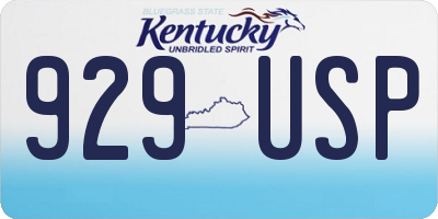 KY license plate 929USP