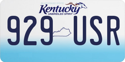 KY license plate 929USR