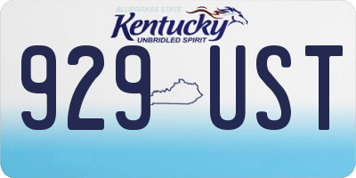 KY license plate 929UST