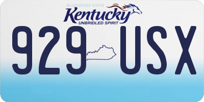 KY license plate 929USX