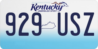 KY license plate 929USZ
