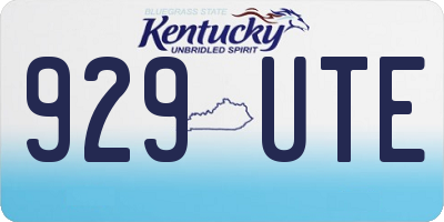KY license plate 929UTE
