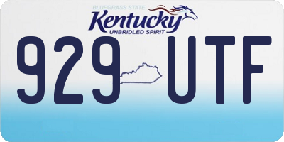 KY license plate 929UTF