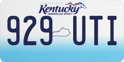 KY license plate 929UTI