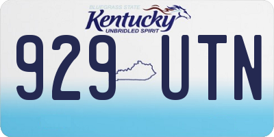KY license plate 929UTN