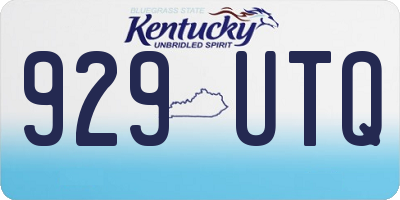 KY license plate 929UTQ