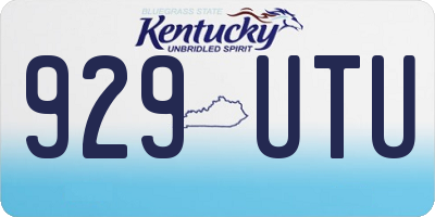 KY license plate 929UTU