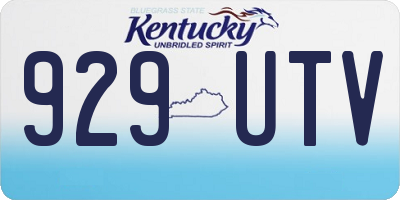 KY license plate 929UTV