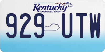 KY license plate 929UTW
