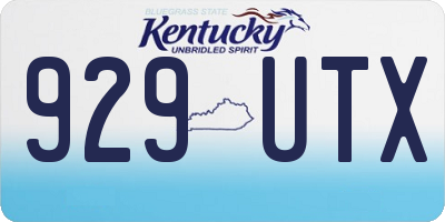 KY license plate 929UTX