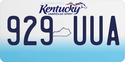 KY license plate 929UUA