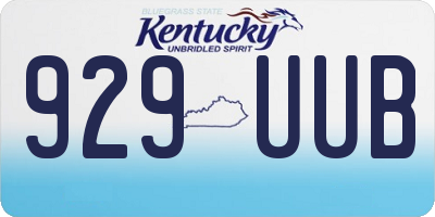 KY license plate 929UUB