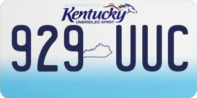 KY license plate 929UUC