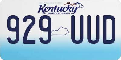 KY license plate 929UUD