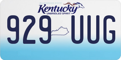 KY license plate 929UUG