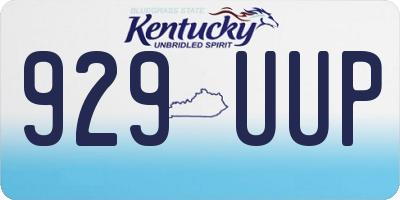 KY license plate 929UUP