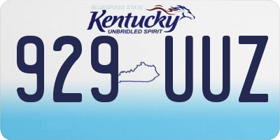 KY license plate 929UUZ