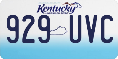 KY license plate 929UVC