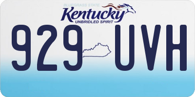 KY license plate 929UVH