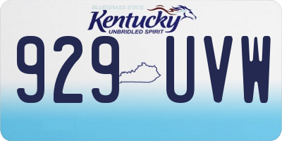KY license plate 929UVW
