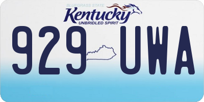 KY license plate 929UWA
