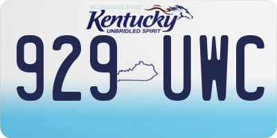 KY license plate 929UWC