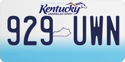 KY license plate 929UWN