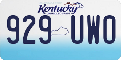 KY license plate 929UWO