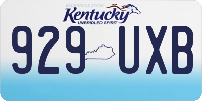 KY license plate 929UXB