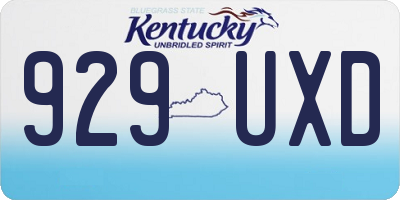 KY license plate 929UXD