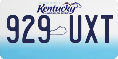 KY license plate 929UXT