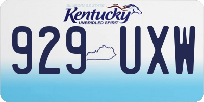 KY license plate 929UXW