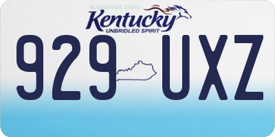 KY license plate 929UXZ