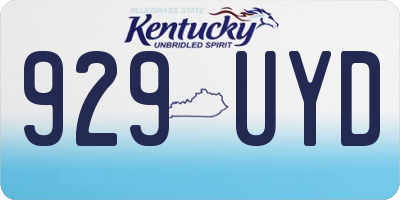 KY license plate 929UYD