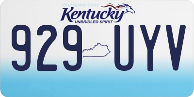 KY license plate 929UYV