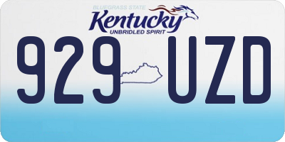KY license plate 929UZD