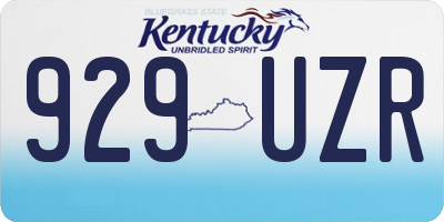 KY license plate 929UZR