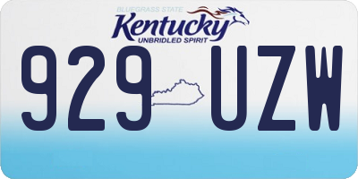 KY license plate 929UZW
