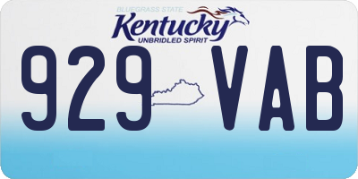 KY license plate 929VAB