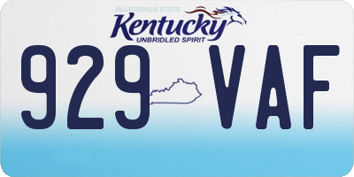 KY license plate 929VAF
