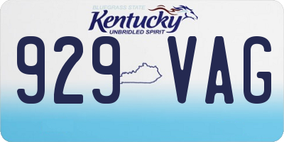 KY license plate 929VAG