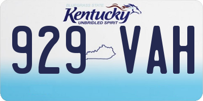 KY license plate 929VAH