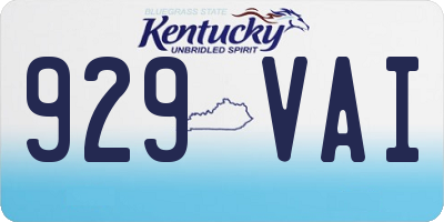 KY license plate 929VAI