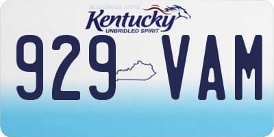 KY license plate 929VAM