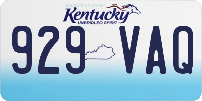 KY license plate 929VAQ