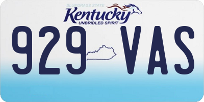 KY license plate 929VAS