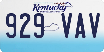 KY license plate 929VAV