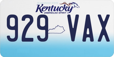 KY license plate 929VAX